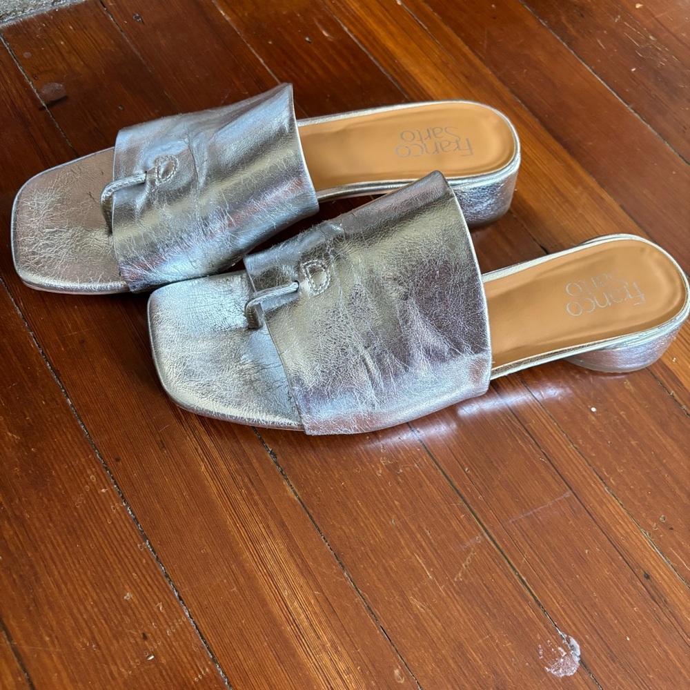 Franco Sarto Loran silver sandals size 9.5